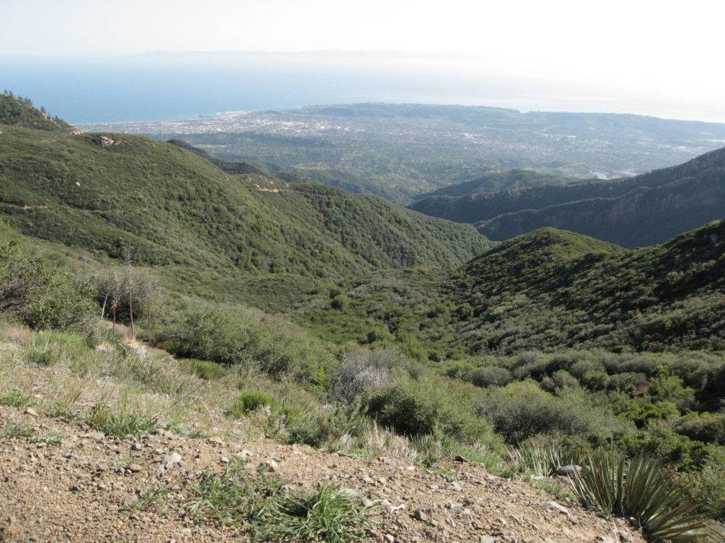 The view towards Santa Barbara from near La Cumbre Peak.