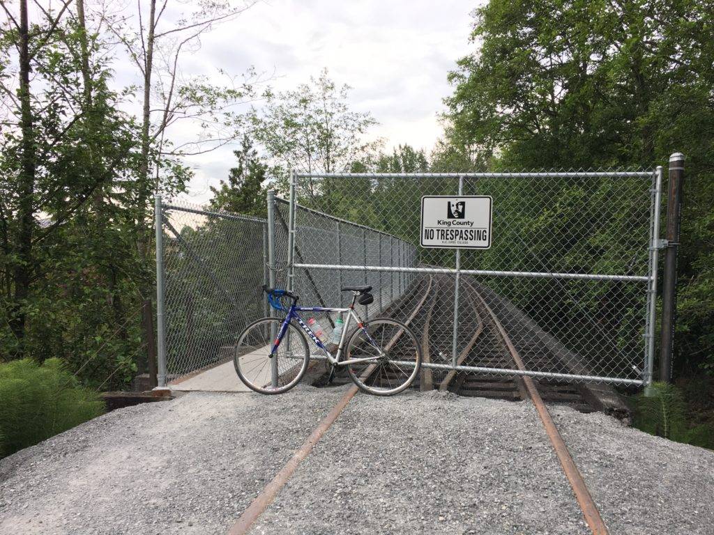 There are two sections of the Eastside Rail Corridor Trail that cross narrow trestles.