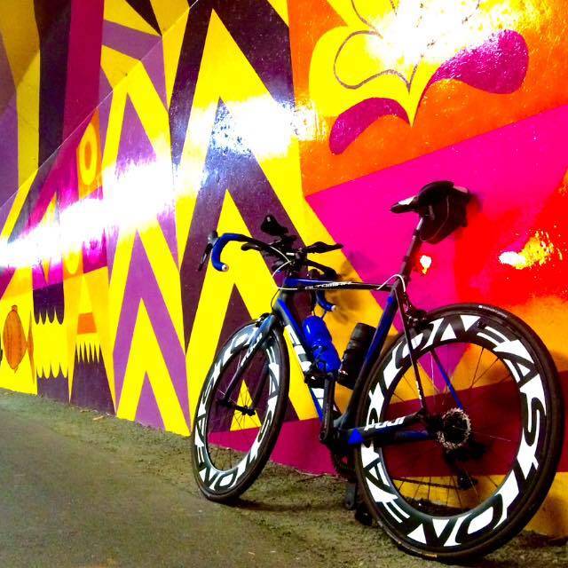 Sergey's bike in the Burke Gilman tunnel in Bothell.