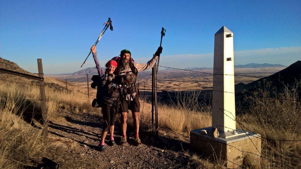 Kathy and Ras Vaughan after completing the first ever Arizona National Scenic Trail Yo-yo OKT. December 2015 Photo by Sirena Dufault. UltraPedestrian.com