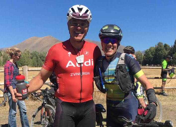 Bellevue's Ian Tubbs (who finished 4th overall at 2018 Kanza) and Jamie after the final 95-mile stage of 2018 Rebecca's Private Idaho gravel race.