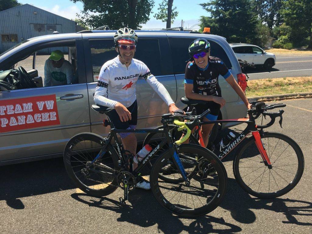 Mick Walsh and Jamie at 2018 Race Across Oregon