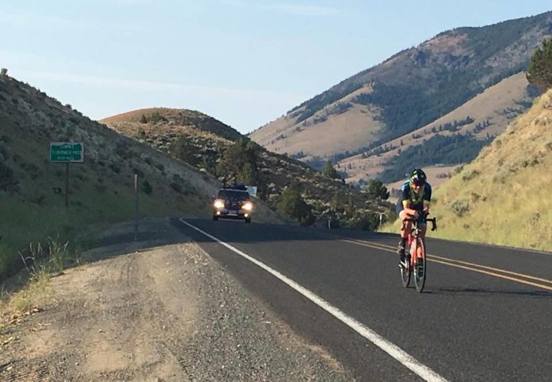 Jamie taking a pull during the 2018 Race Across Oregon