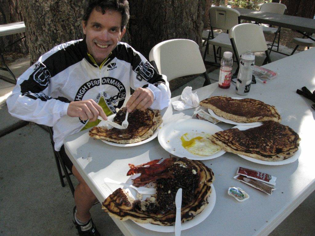 The pot of gold at the end of the Whitney Portal climb: Humongous pancakes.