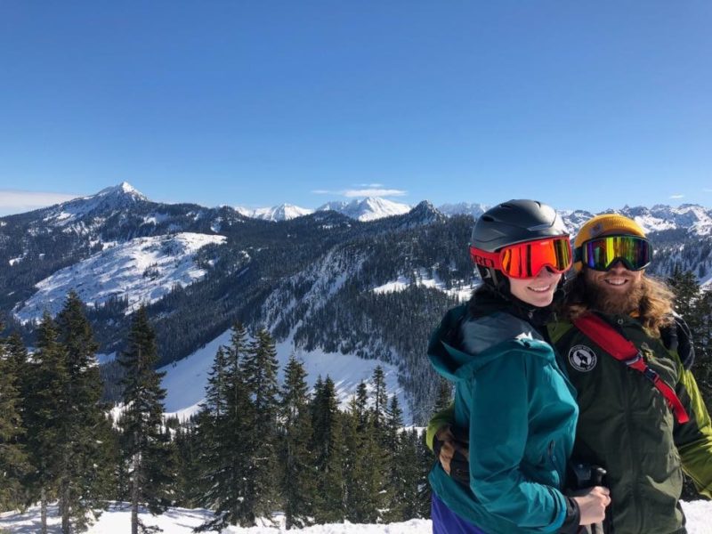 Maudie Jordan and Richard Kresser at Stevens Pass Ski area.