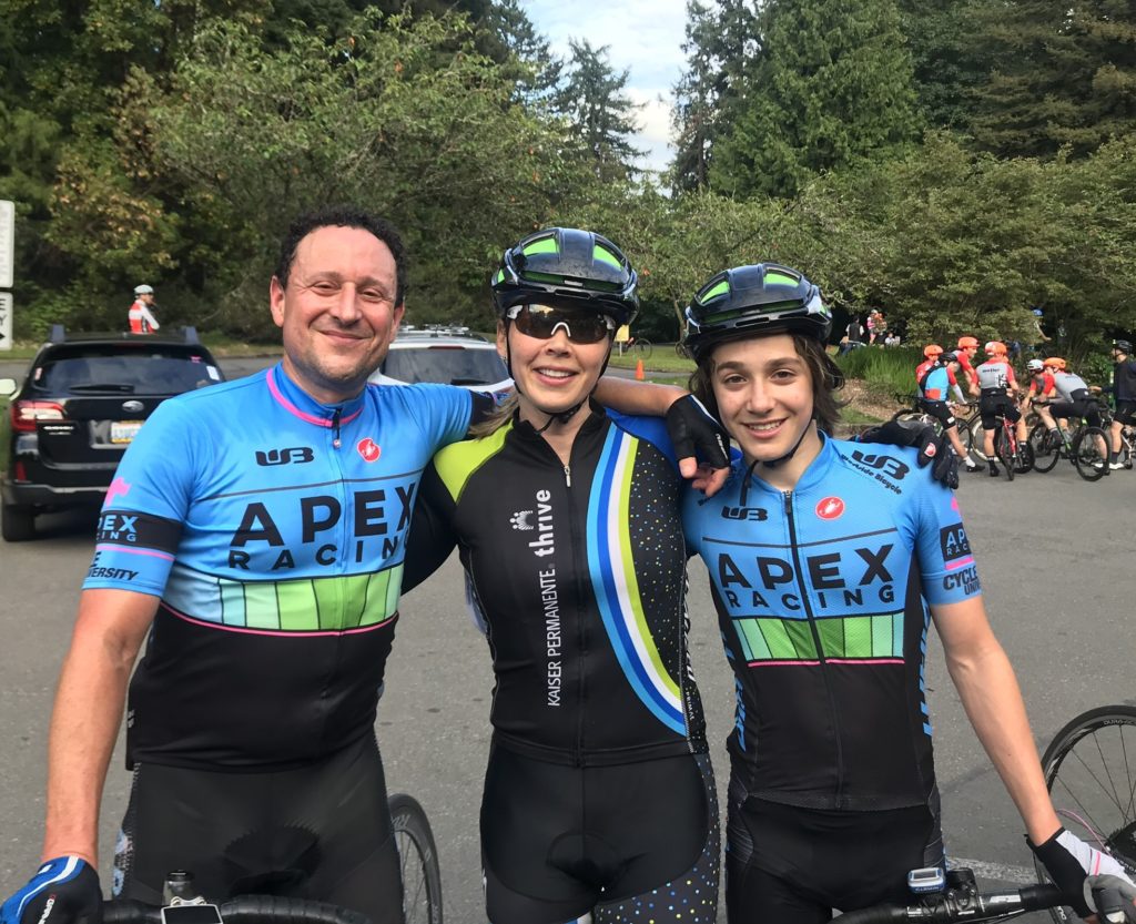 Adrian's dad Harrison: "During the summer my favorite day of the week is Thursday when I can ride to Seward Park after work, race with Adrian (and sometimes my wife) and then ride home together. Sometimes Adrian's older brother races too, then it's the four of us."