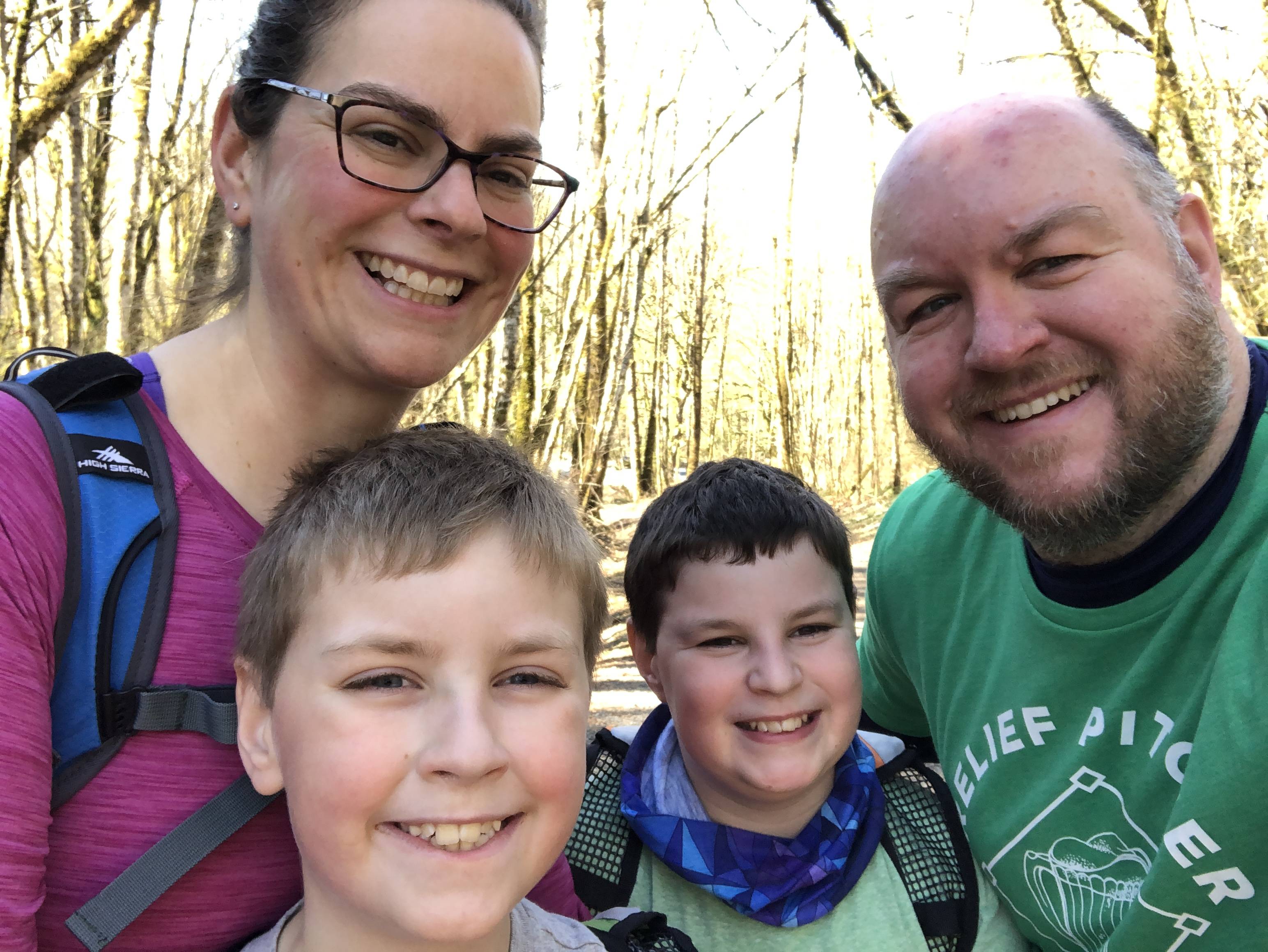 Abbey and family enjoy a hike to Coal Creek Falls, Cougar Mountain, WA