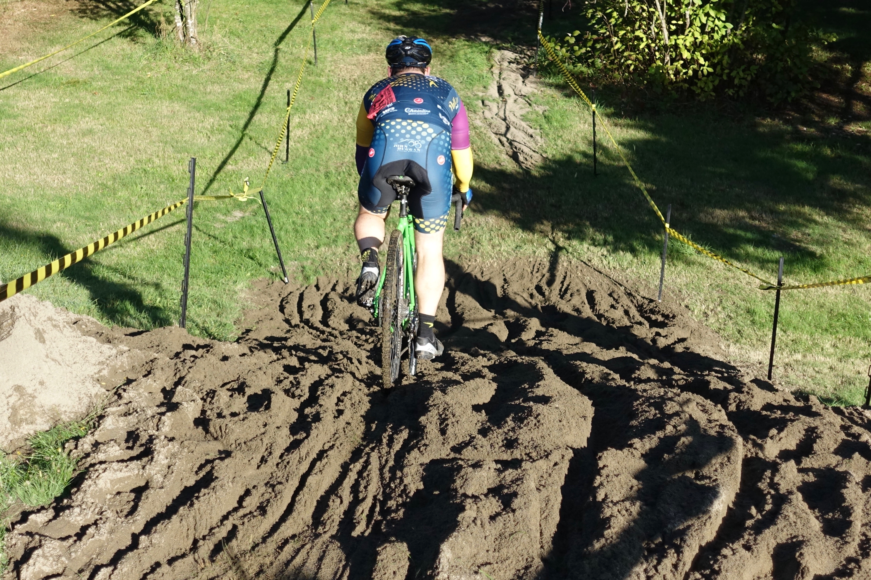 Competitors were challenged with a downhill sand pit.