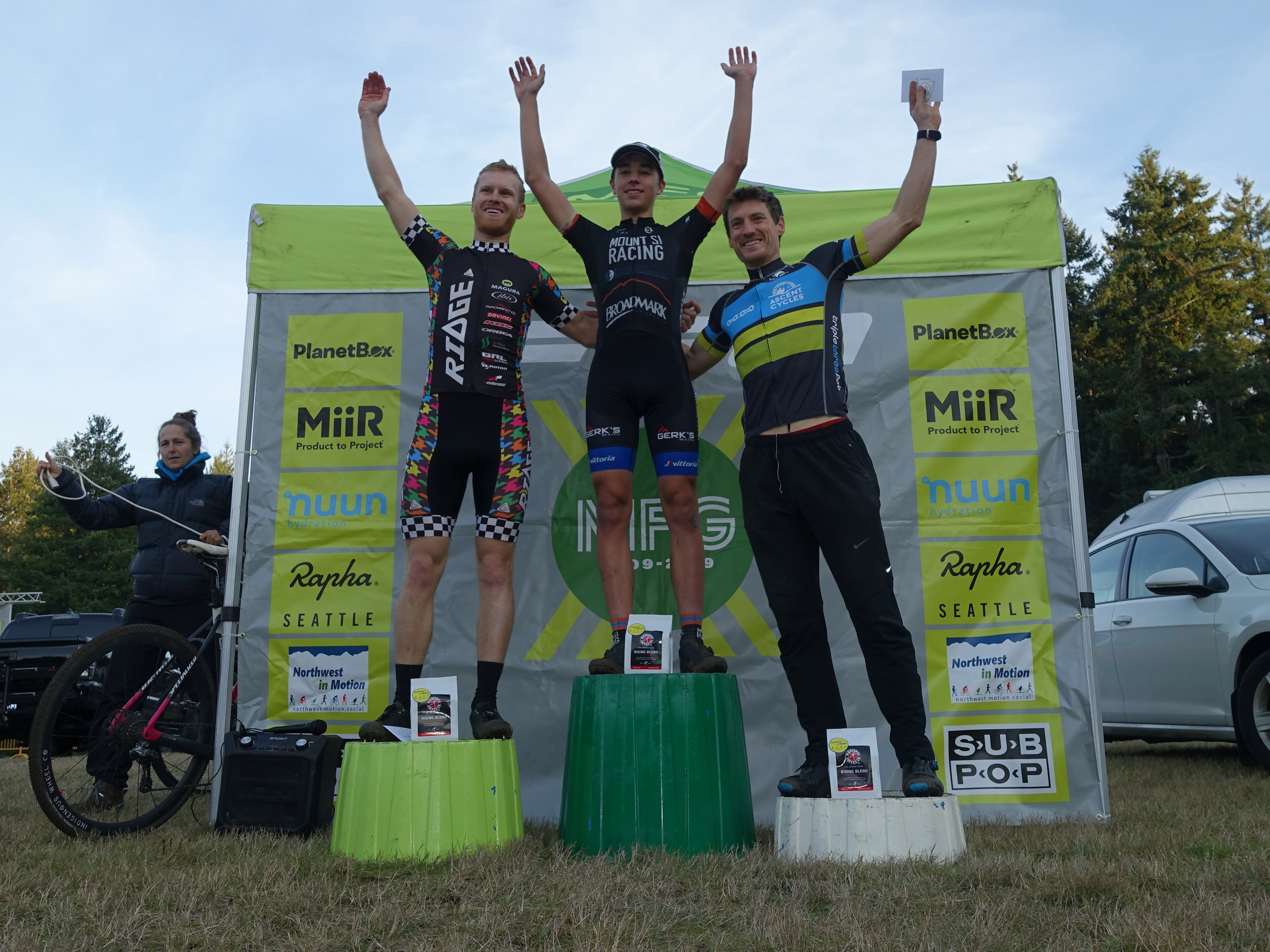 Jack on the top of the podium at MFG Cyclocross North 40 2019