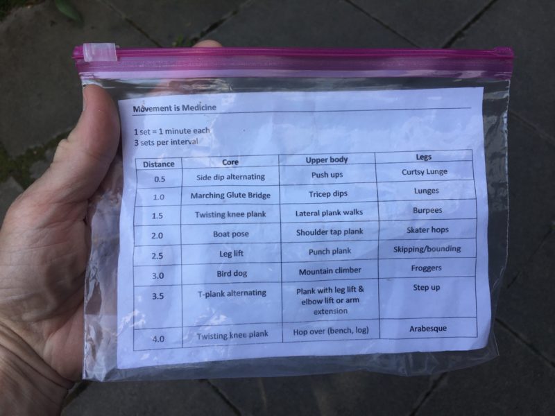 Print a list of options and put it in a zip lock to keep it dry from sweat